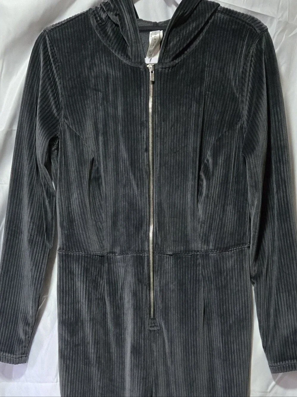 Fabletics Gray Ribbed Zip Jumpsuit - Picture 4 of 4